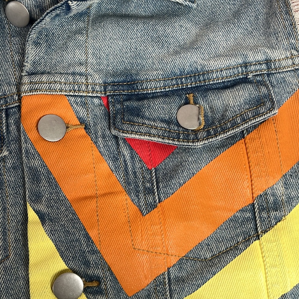 Target Pride Collection Rainbow Detailed Denim Vest Size Small - Picture 3 of 8